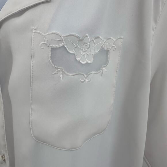 Yves St. Clair 2 White Blouse with Lace Detail & Shoulder Pads Womens Plus 22W - Picture 11 of 12